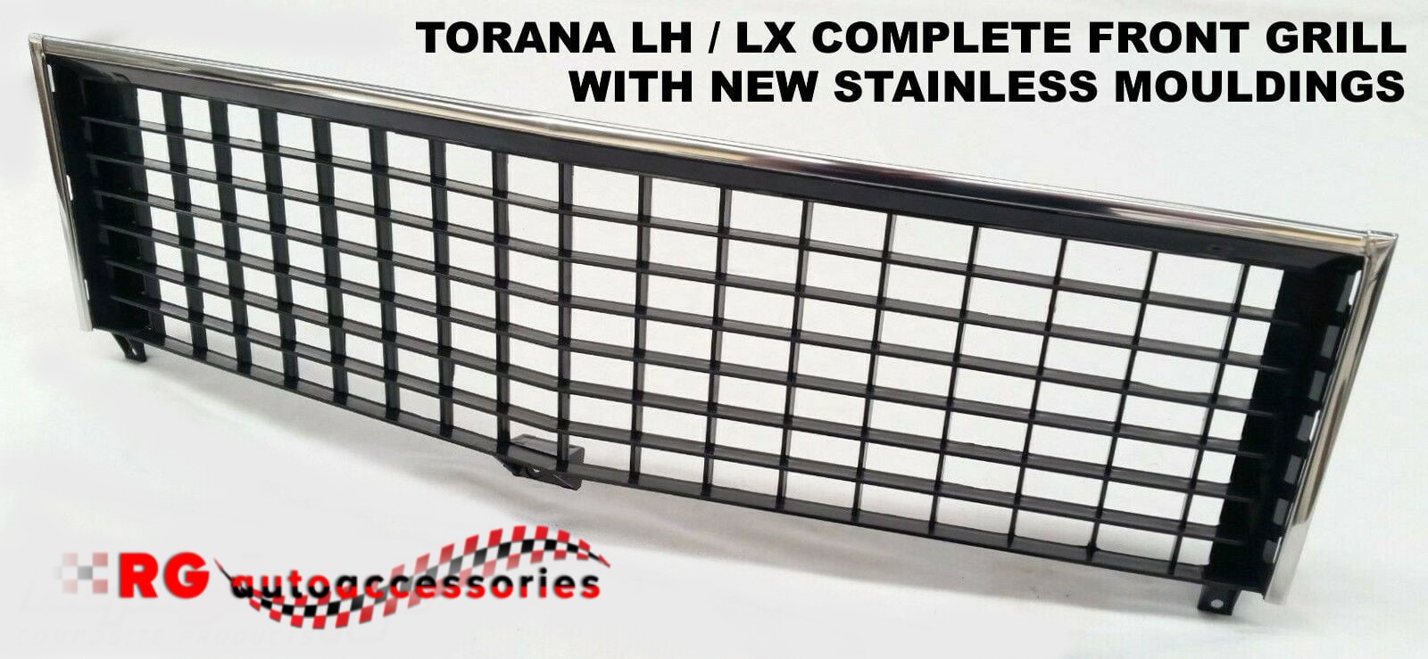 HOLDEN TORANA LH – LX SLR/5000 SS A9X SL FRONT GRILL PLASTIC AND 3 PIECE STAINLESS MOULDS TO SUIT SEDAN OR HATCH WITH FREE FREIGHT
