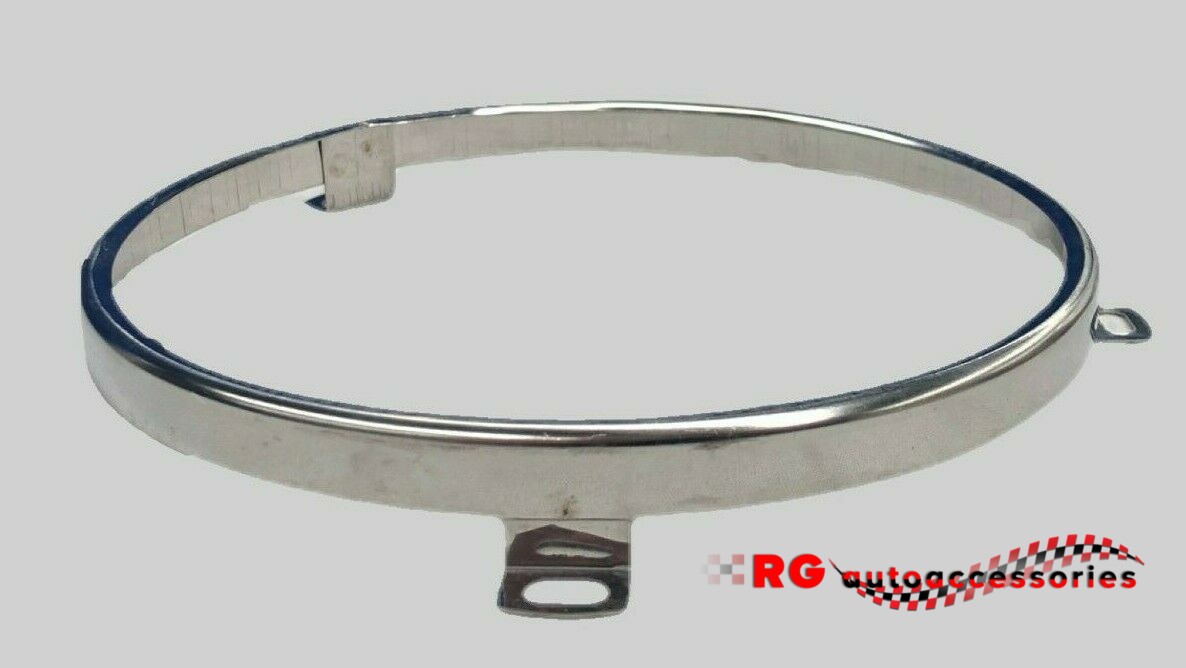 thumbnail interactive-video image 1 of Bowers Stainless Steel 7-inch Headlight Trims / Bezels For Classic Mini - Chrome (Pair) - BOW5042037 1 of 3