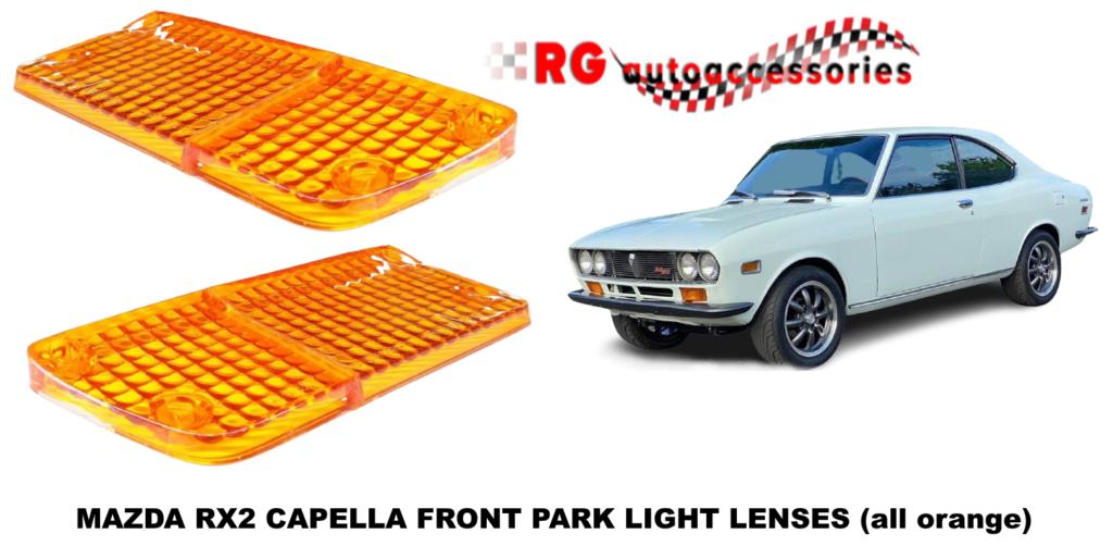 MAZDA RX2 CAPELLA FRONT PARK LIGHT LENS LENSES ALL ORANGE (pair) WITH ...