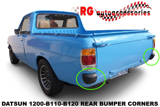 NISSAN DATSUN B110 B120 UTE REAR RUBBER BUMPERETTES (pair) WITH FREE FREIGHT